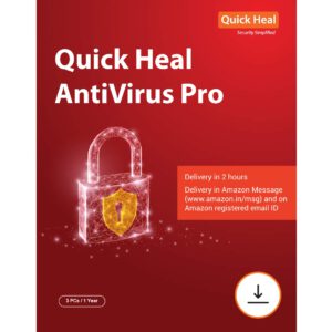 Quick Heal Antivirus Pro Latest Version - 3 PCs, 1 Year (Email Delivery in 2 hours- No CD)