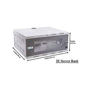 CCTV/DVR/NVR Cabinet Box/DVR Rack Wall Mount with Lock/Network Rack/Server Rack with Power Socket - 2U